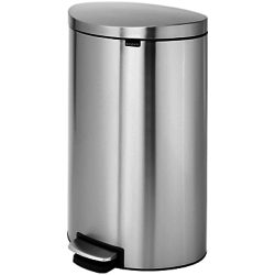 Brabantia FlatBack+ Pedal Bin, Matt Steel, Fingerprint Proof, 40L